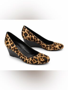 ECCO Leopard Print Calf Hair Wedge Pumps – EU 40